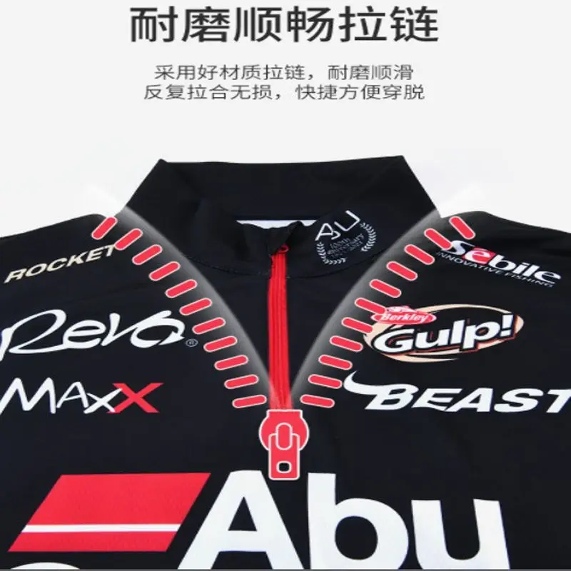 2022 New Spring Summer Fishing T Shirt Quick-drying and Breathable Anti-mosquito Stand Collar Outdoor Sports Fishing Jerseys