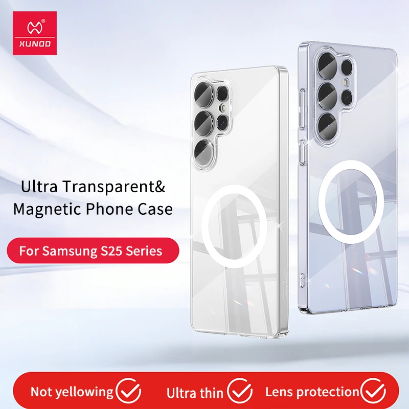 Прозрачный чехол Xundd для Samsung Galaxy Ultra магнитный S25 Plus беспроводная зарядка не