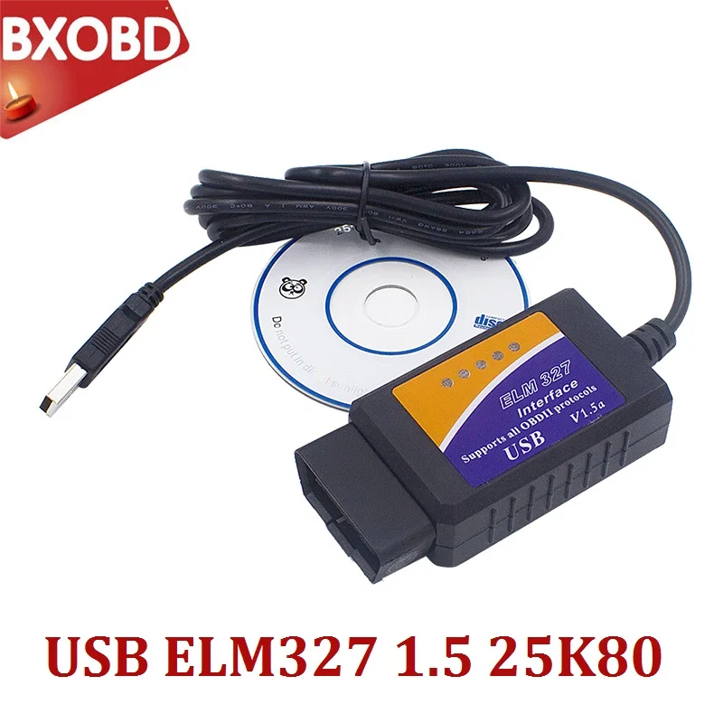 ELM327 USB FTDI HS CAN и MS V1.5 OBD2 Диагностический кабель PIC18F25K80 чип ELM 327 оборудование 1 5 Bluetooth