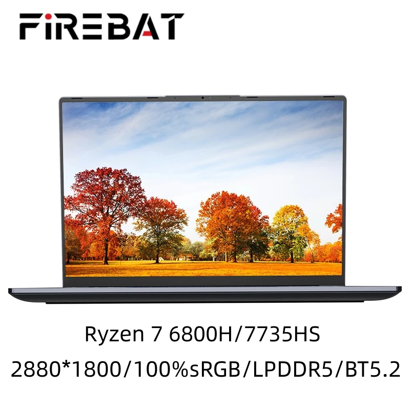 FIREBAT U4 Ultrathin 14 Inch Laptop AMD Ryzen 7 7735HS 6800H 32GB 1TB SSD Portable 2880*1800 BT5.2 90Hz Computer  Notebook