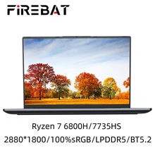FIREBAT U4 Ultrathin 14 Inch Laptop AMD Ryzen 7 7735HS 6800H 32GB 1TB SSD Portable 2880*1800 BT5.2 90Hz Computer  Notebook