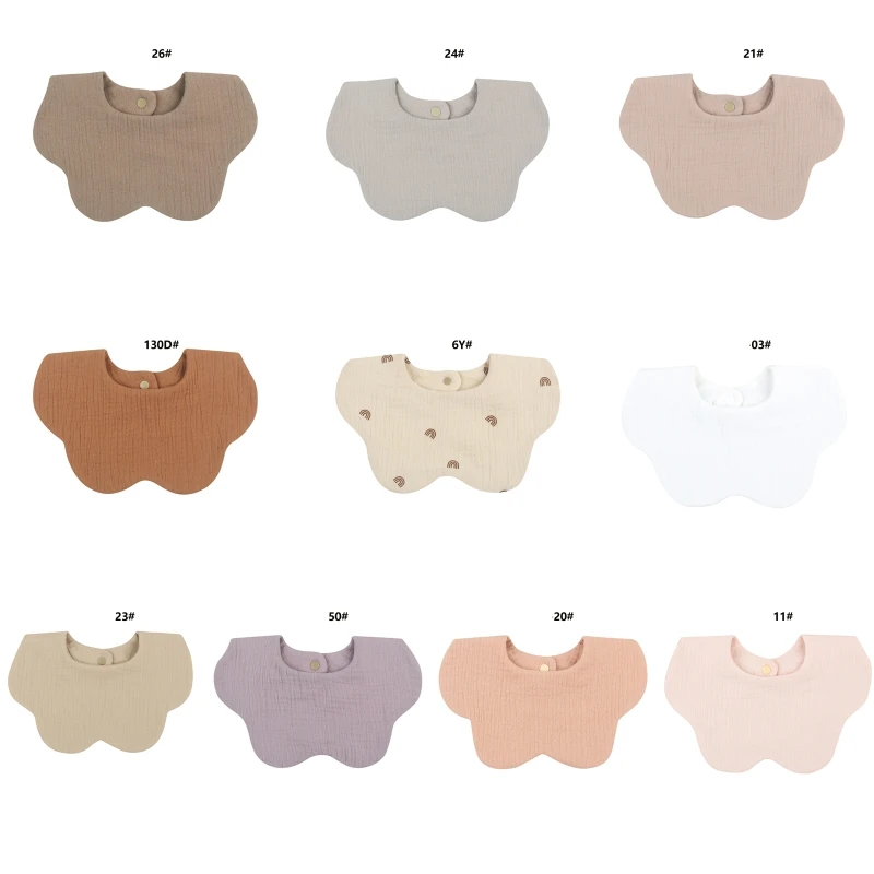 

Flower Shape Baby Bibs Cotton Burp Cloth Neck Scarf Soft Drooling Bib for Eating