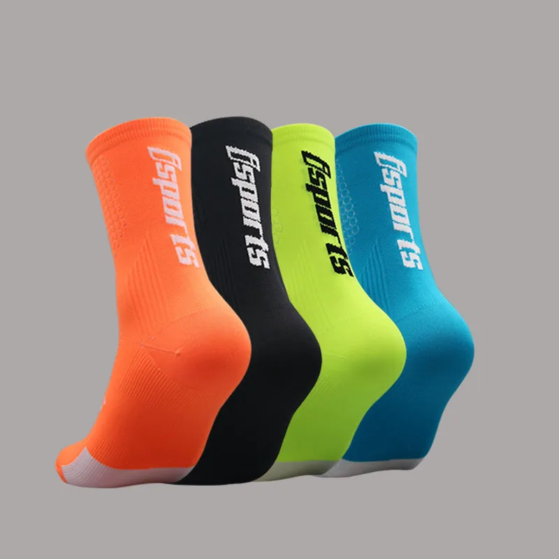 isports 20223 Cycling Socks Man Bike Running Mtb Men's Bicycle Compression Knee-high Funny White Blace Black Green