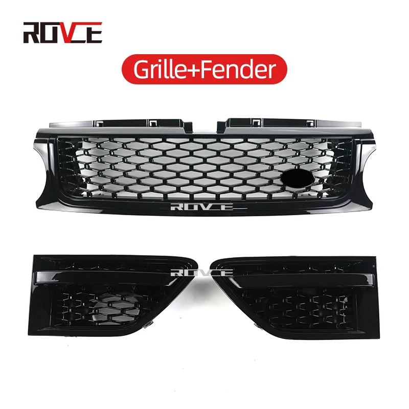 

ROVCE для Land Rover Range Rover Sport 2010-2013 L320 Решетка переднего бампера автомобиля 3 шт. ABS боковая решетка вентиляционного отсека автомобильные аксессуары