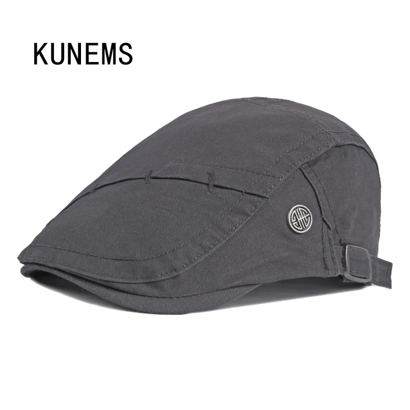 

KUNEMS Fashion Berets Retro Newsboy Hats for Man Boina Washed Cotton Flat Cap Casual Dad Hat Unisex Gorras Hombre