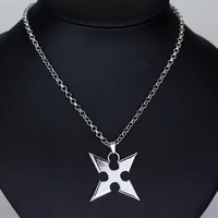 new silver solid color necklace pendant anime same fashion simple necklace girls jewelry popular alloy necklace gift wholesale