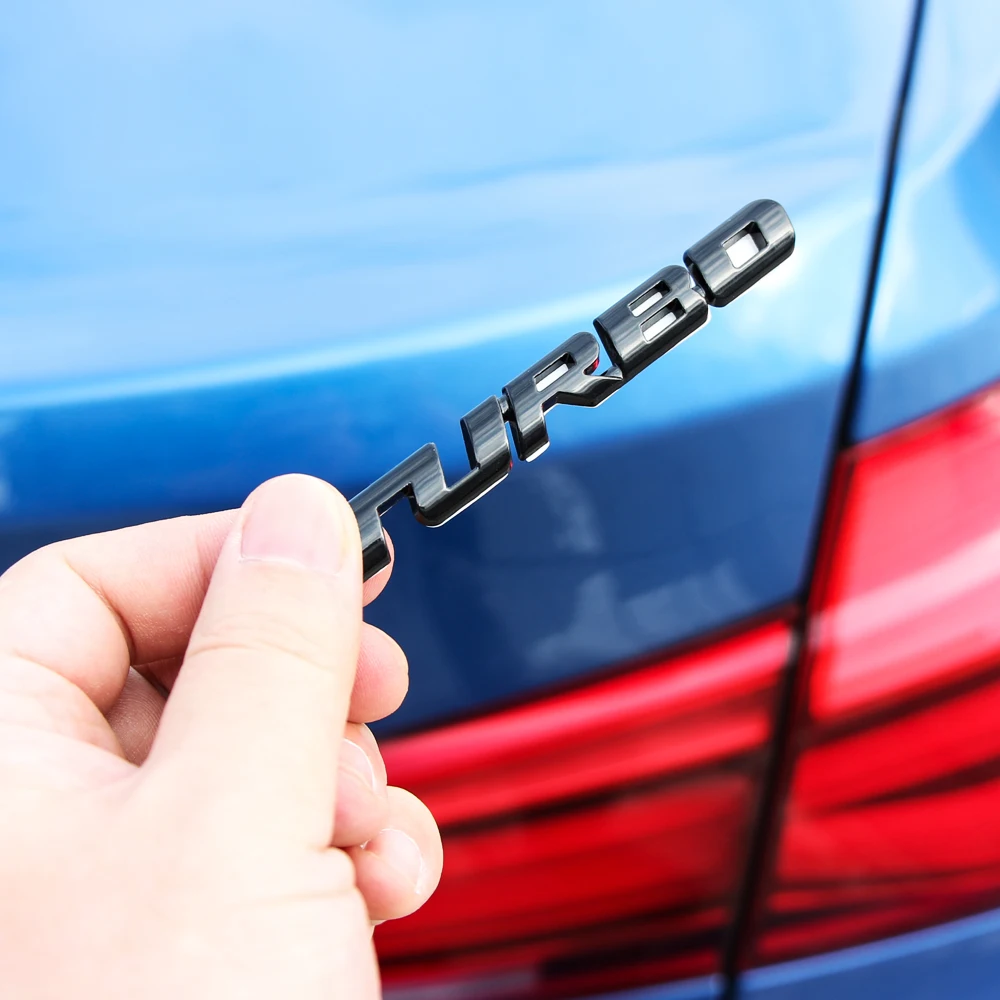 3D Metal Car TURBO Letters Emblem Badge Sticker for opel astra j peugeot 307 bmw e46 kia cerato nissan teana seat ibiza |