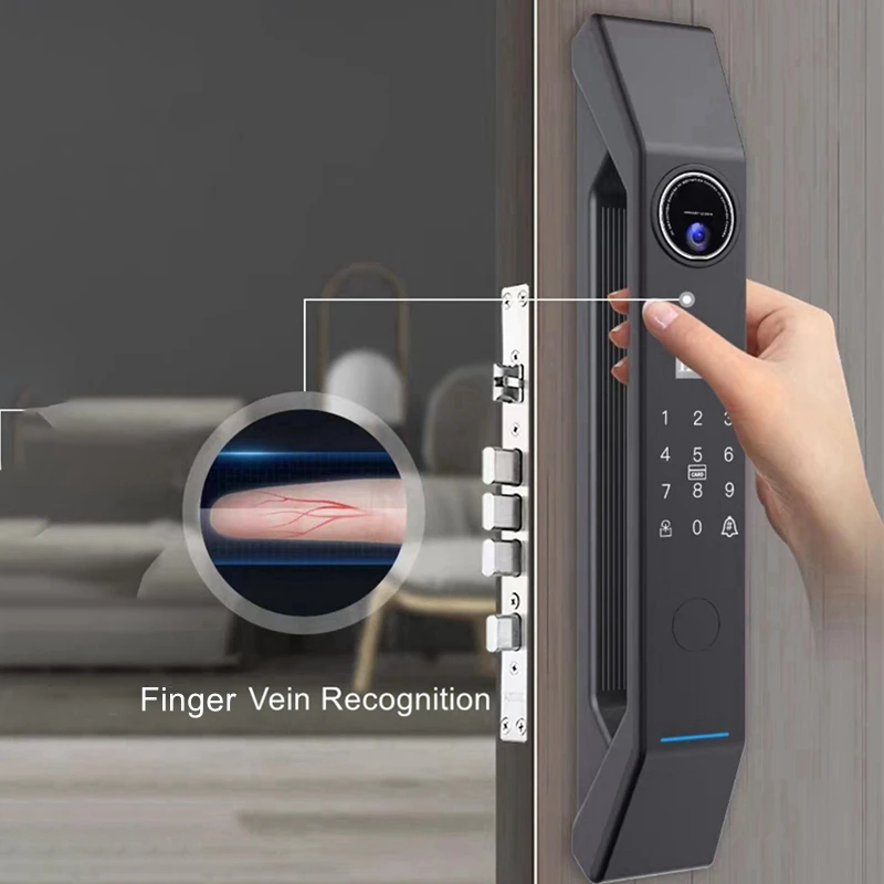 Finger Vein Recognition Lock Visual Intercom Lock Wifi APP Password Cat Eye Home Security Intelligent Electronic Door Lock