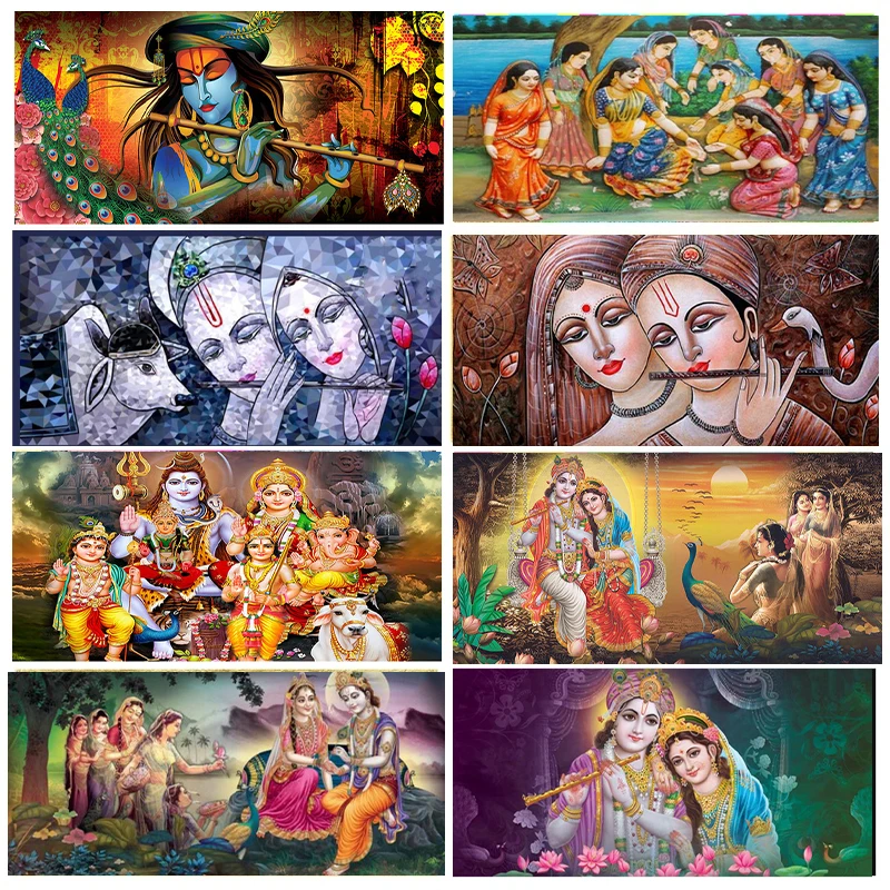 Настенная картина Кришна в скандинавском стиле абстрактный рисунок на холсте