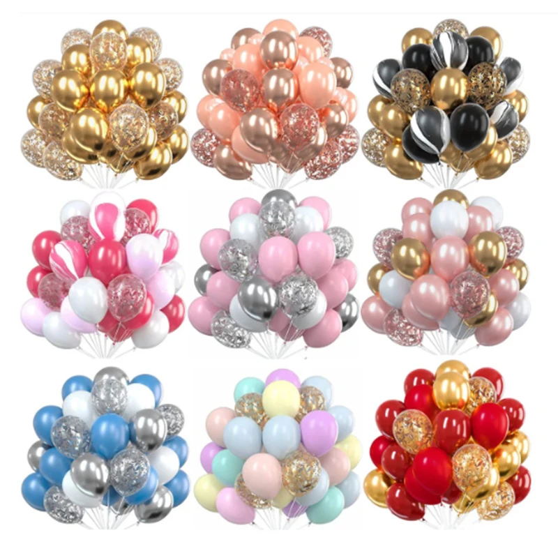 

30Pcs Confetti Metallic Chorme Balloons Macaroon Latex Ballon Anniversary Wedding Birthday Party Decors Adult Baby Shower Globos
