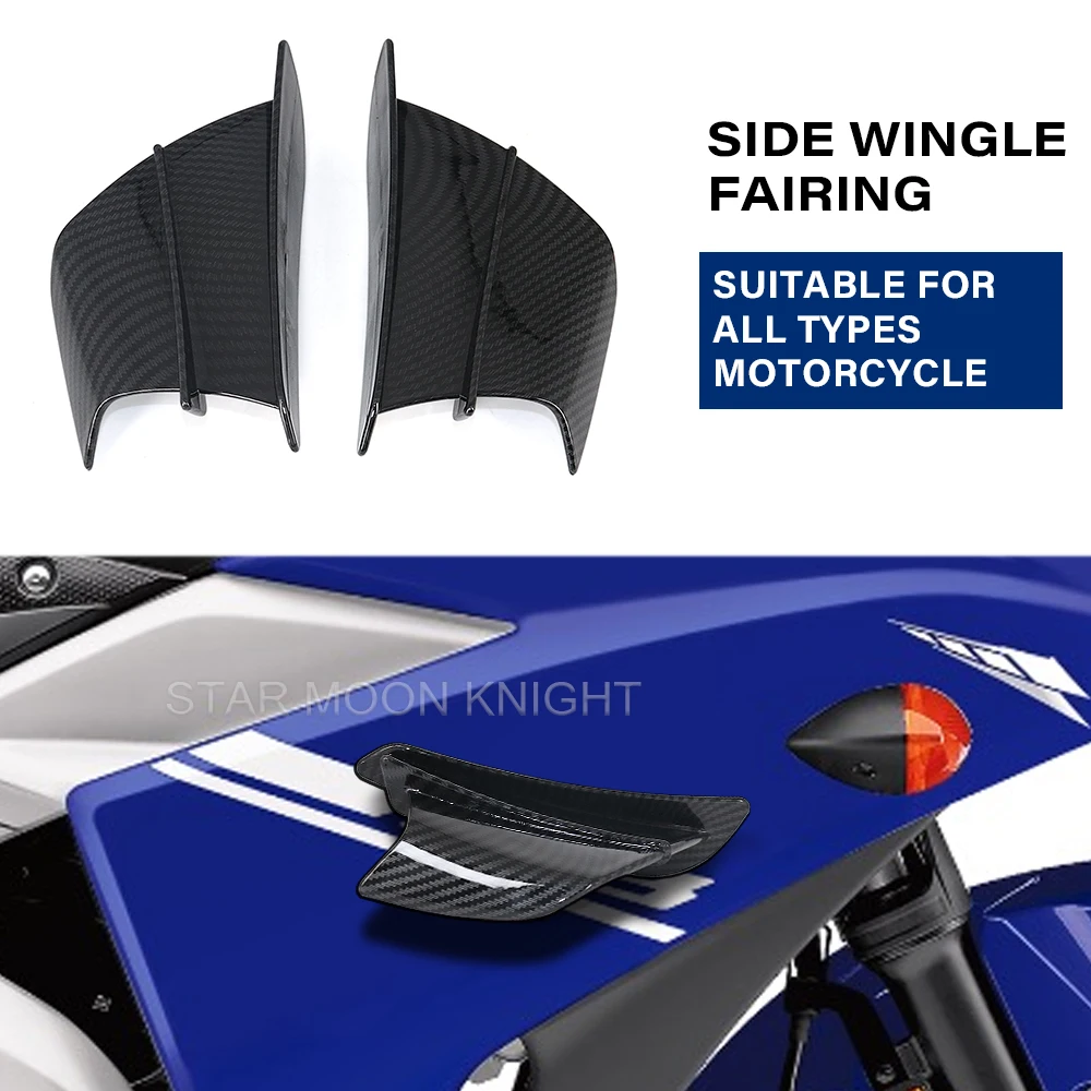 Motosiklet Fairing yan Winglet aerodinamik kanat deflektör Spoiler Yamaha YZF R1 R1M R7 R6 R3 R125 FZ6R TZR50 FZ1 fazer 8