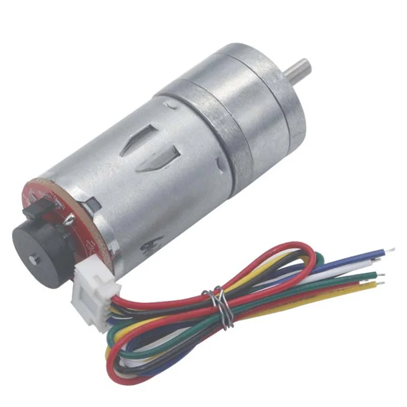 

25GA370 DC 6V 12V 24V Encoder Motor High Toque Electric Metal Gear Motor 12-1360RPM Reduction Gear Reducer Motor Geared Motors