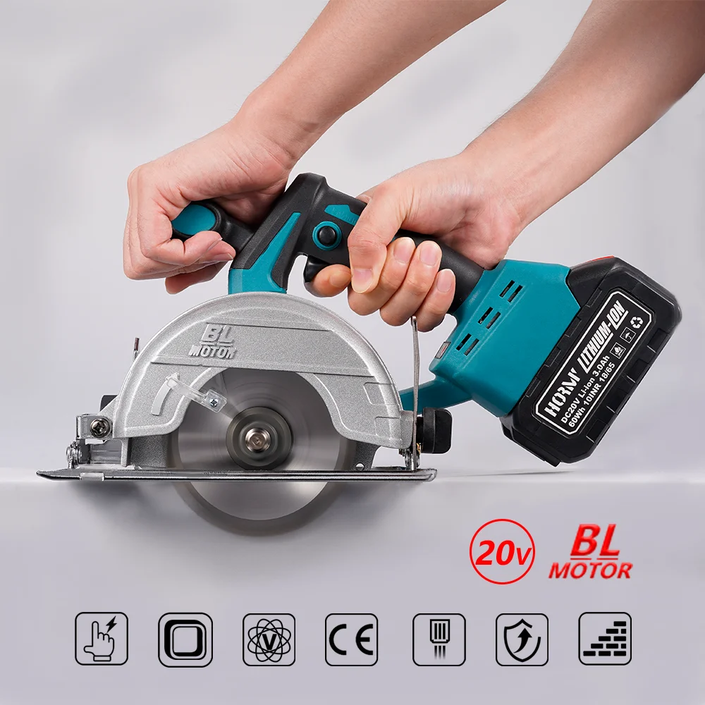 125mm 10800RPM Brushless Circular Saw Wood Cutter Adjustable Chainsaw Wood Cutting Machine For Makita Battery DIY Power Tool