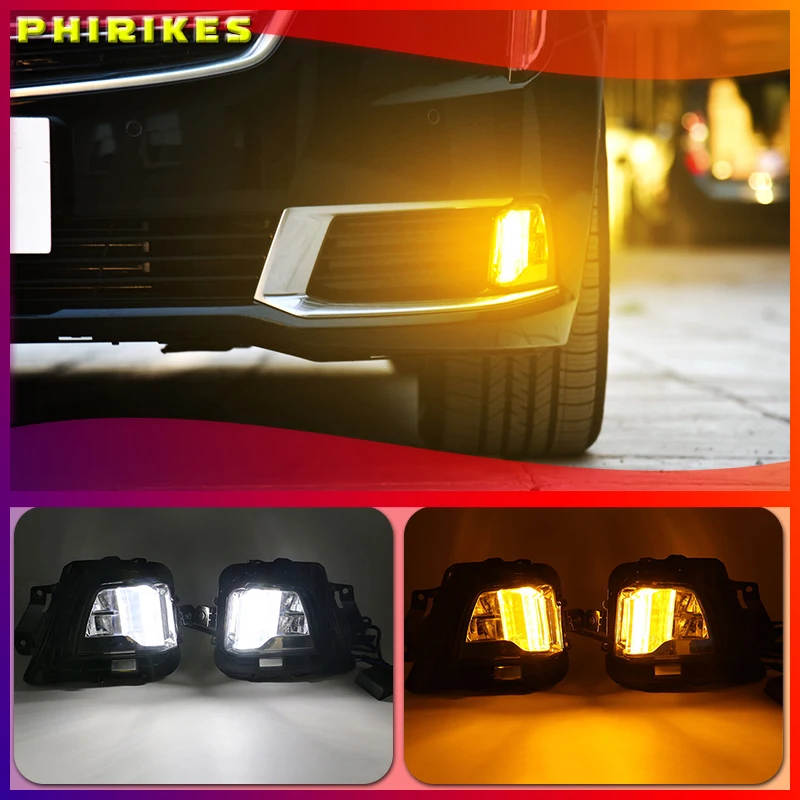 

LED fog lamp daytime running light for Cadillac XTS 2018-2019 with yellow turn signal