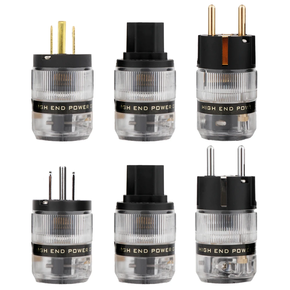 

Preffair P092 позолоченный аудиоразъем класса Schuko, американский штекер питания переменного тока, гнездовой штекер питания, позолоченный/родиевы...