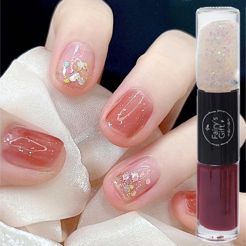 

Durable Non-peeling Nail Polish Double Head Quick Drying Without Baking Lasting Sequin Not Easy To Fade Nail Gel Polish Varnish