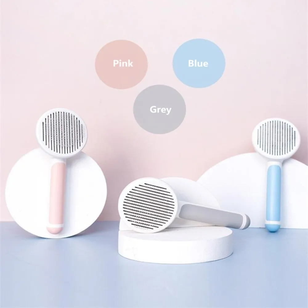 

Professional Pet Deshedding Brush Dematting Dog Comb Pet Cat Hair Removal Comb Self Cleaning Slicker Brush Puppy Grooming Tools