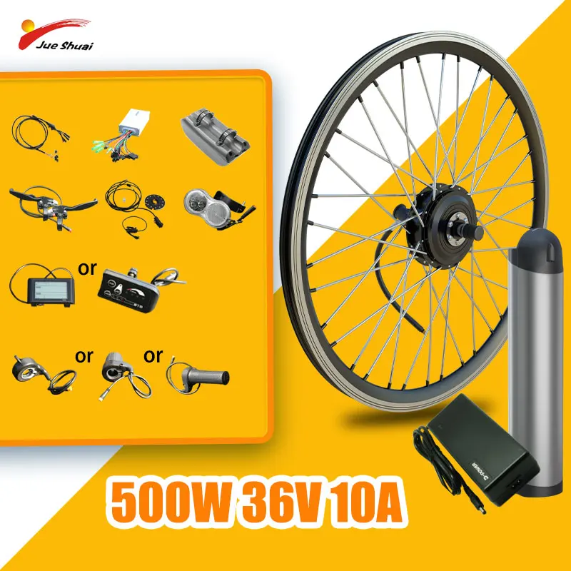 

EU USA STOCK 36V 10A Lithium Battery Electric Bike Conversion Kit 500W Ebike Kit 26 Inch 700C Front/ Rear Hub Motor Wheel