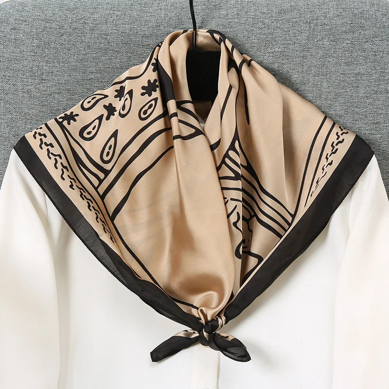 

JTVOVO 2022 New 70x70CM French Vintage Knight Horse Print Square Scarf Women's Fashion Luxury Headscarf Bib Bandana Turban Hijab