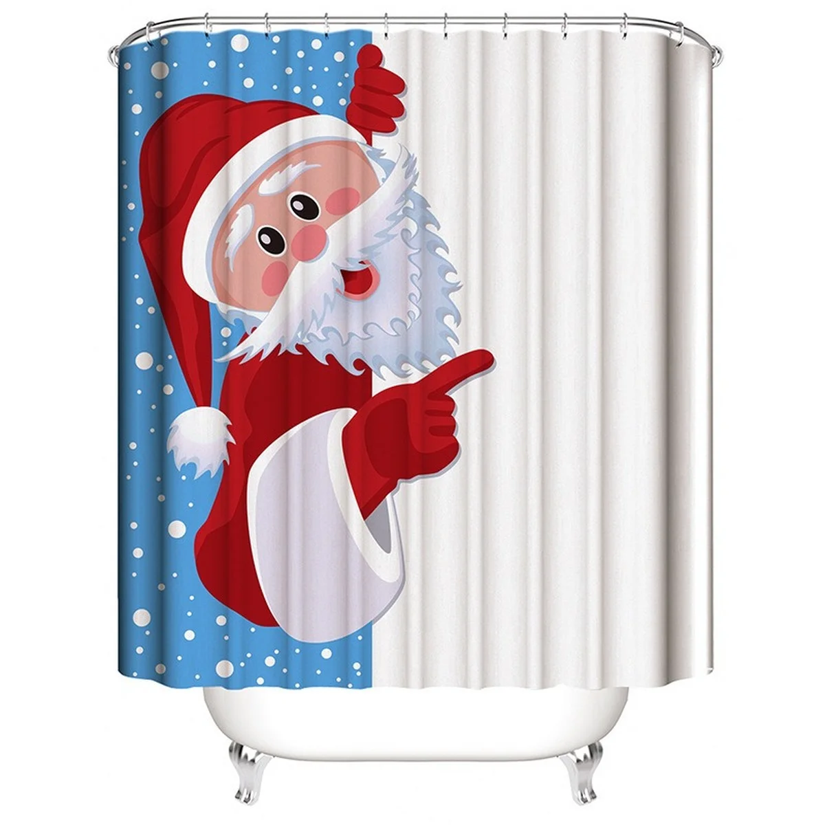 

Christmas Decoration Santa Claus Shower Curtain Bathroom Set with Shower Curtain Bathroom Accessories Shower Curtain Floral