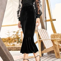 blue winter mermaid womens skirt pleated bodycon woman clothes harajuku high waisted gothic drapped warm casual a line skirts