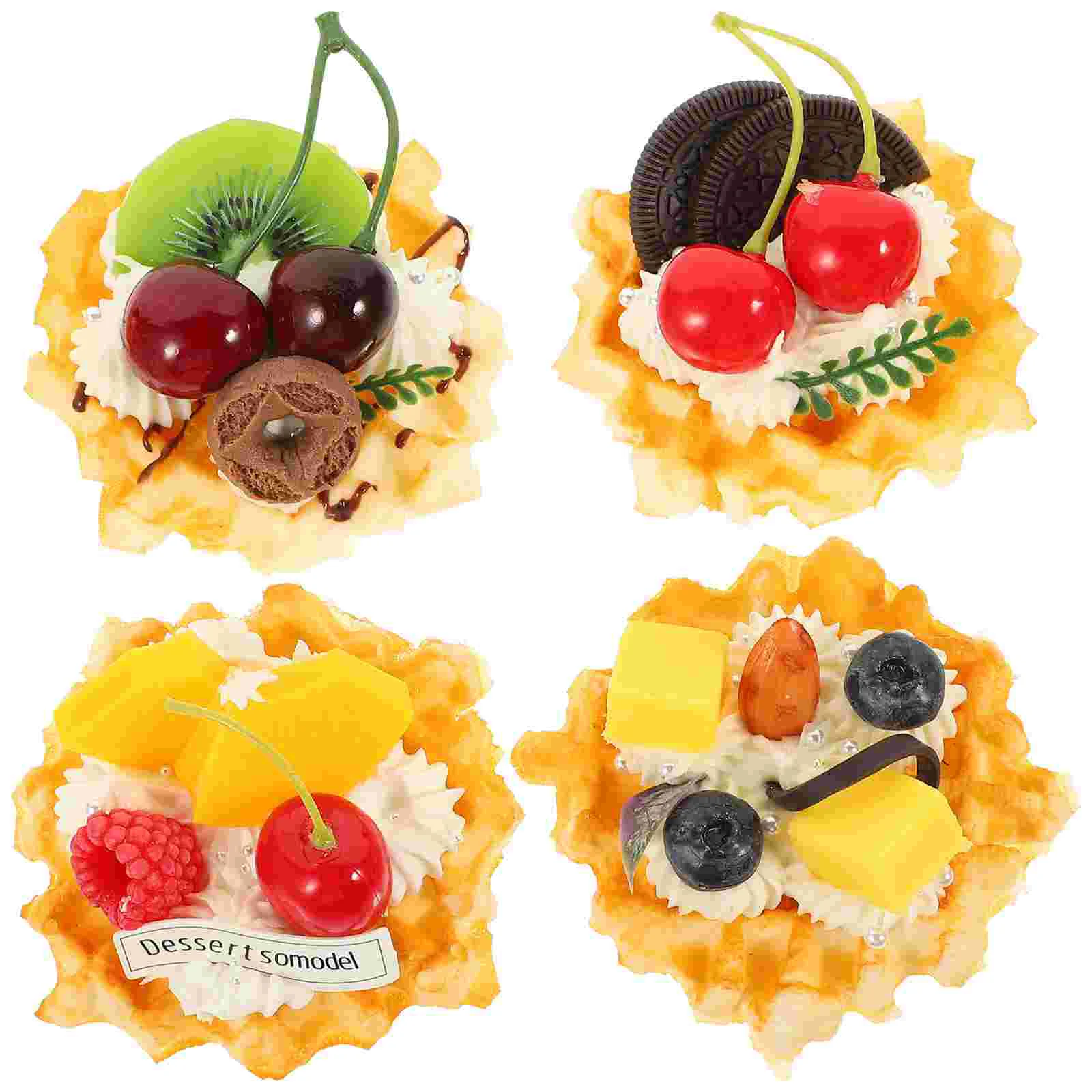 

4 Pcs Cake Display Model Bakery Dessert Fake Food Realistic Artificial Food Cupcakes Simulation Cupcake Desk Topper
