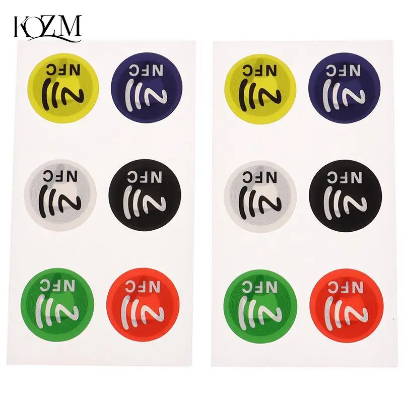 

6Pcs Waterproof PET Material NFC Stickers Smart Adhesive Ntag213 Tags For All Phones