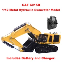 1/12 Remote Control Hydraulic Excavator Cat 6015B Upgraded All-metal Heavy Excavator Model Lighting and Sound System Car Boy Toy