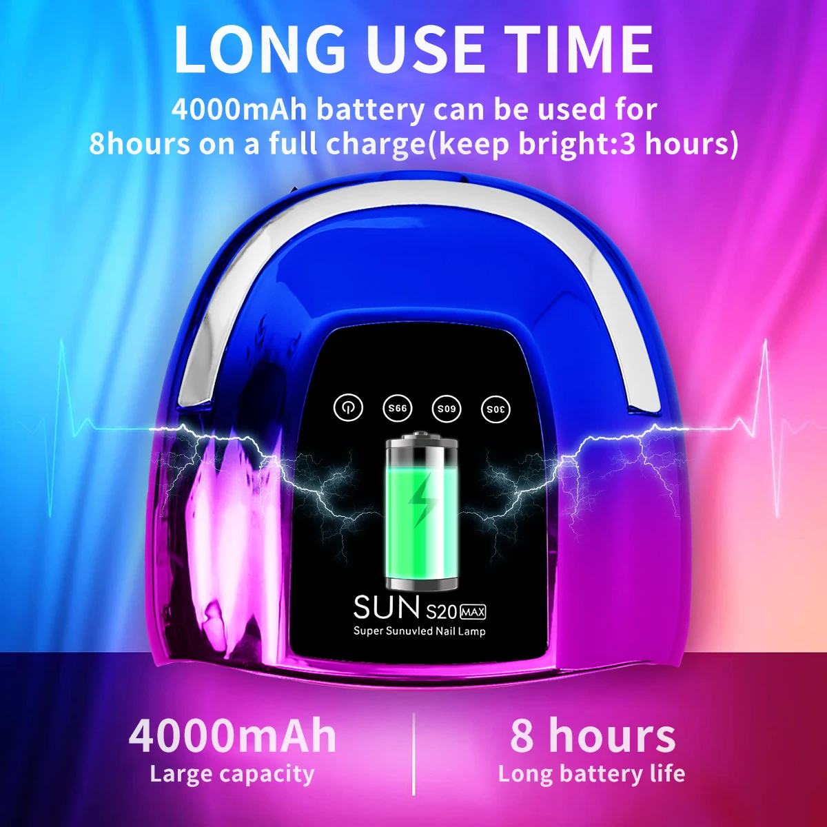 S20 48LED Профессиональная Перезаряжаемая УФ-светодиодная Маникюрная Лампа