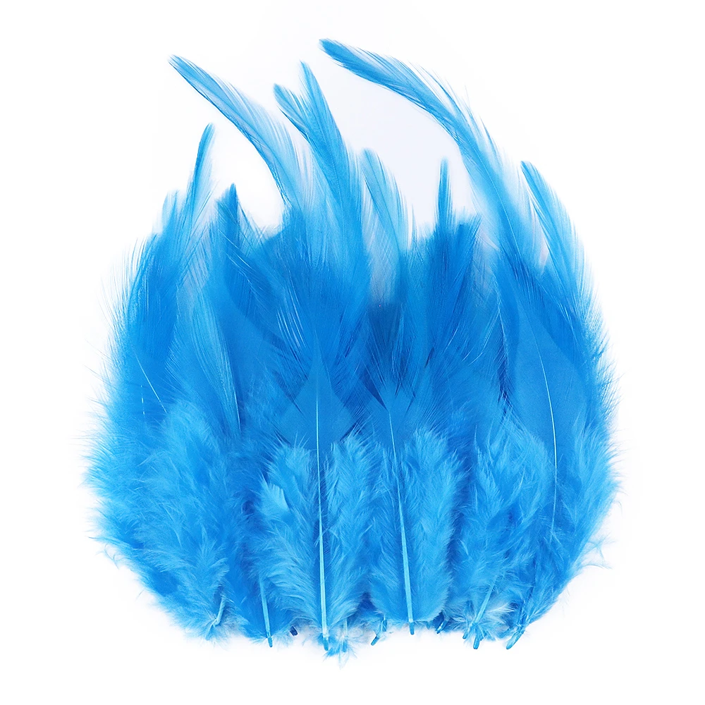 

Natural Blue Rooster Feathers Fly Tying Accessories Crafts Decor for Needlework and Handicraft Chicken Feathers Dream Catcher