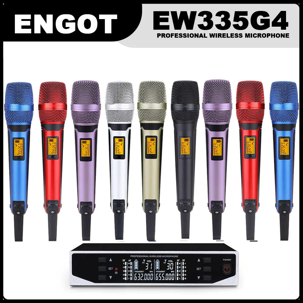 

ENGOT EW335G4 2 channels Professional Wireless Microphone System UHF EW300G4 SKM9000 SKM9100 Karaoke metal DJ mic for EW135G4