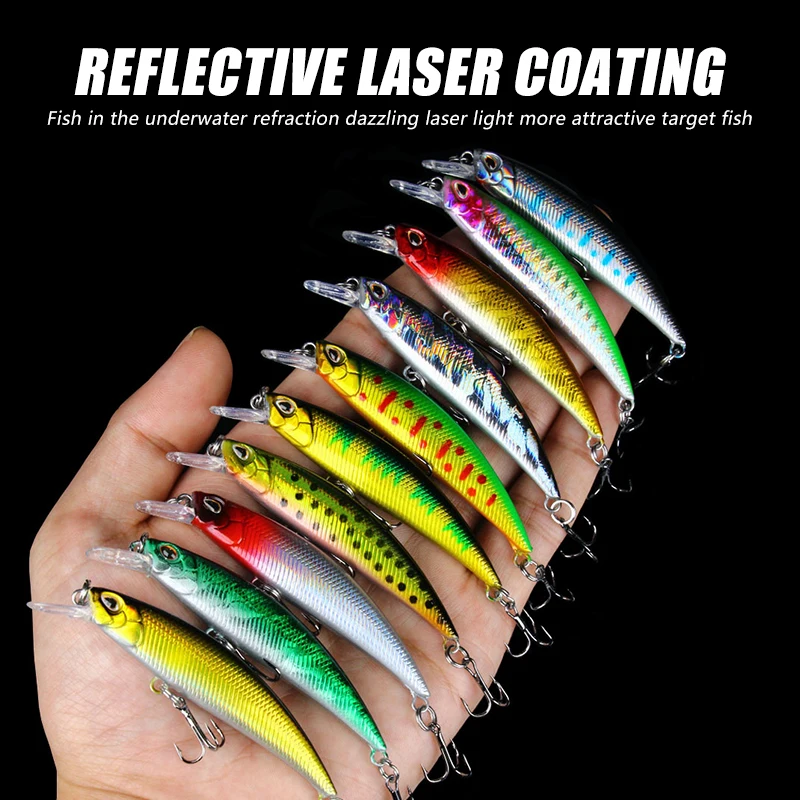 

Hengjia 1Pcs Fishing Lure Long Shot Sinking Minnow Hard Bait 8CM 9G Fishing Wobblers Jerkbait Bass Trout Lure Swimbait