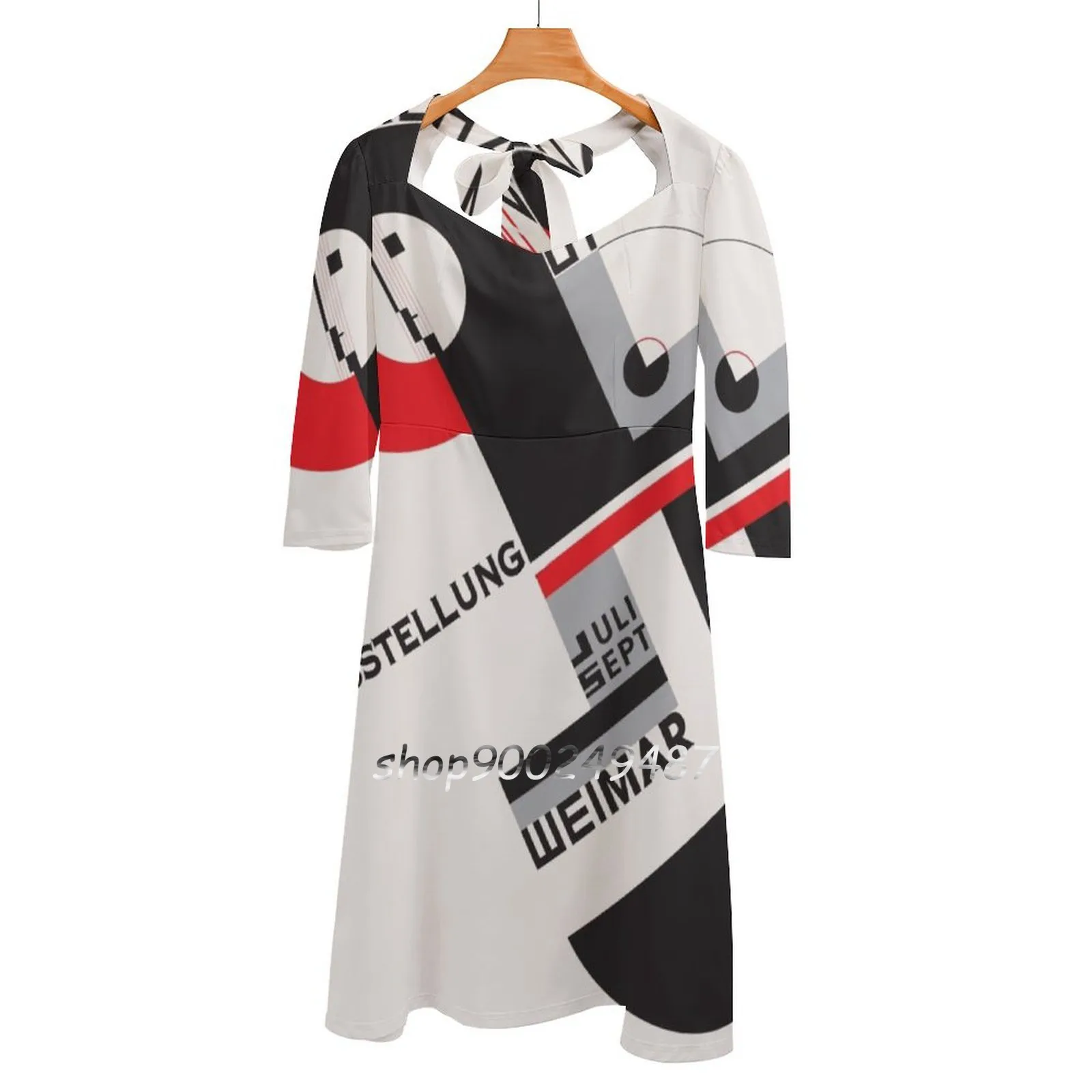 Bauhaus #6 милое летнее платье с квадратным вырезом женское элегантное лямкой на шее