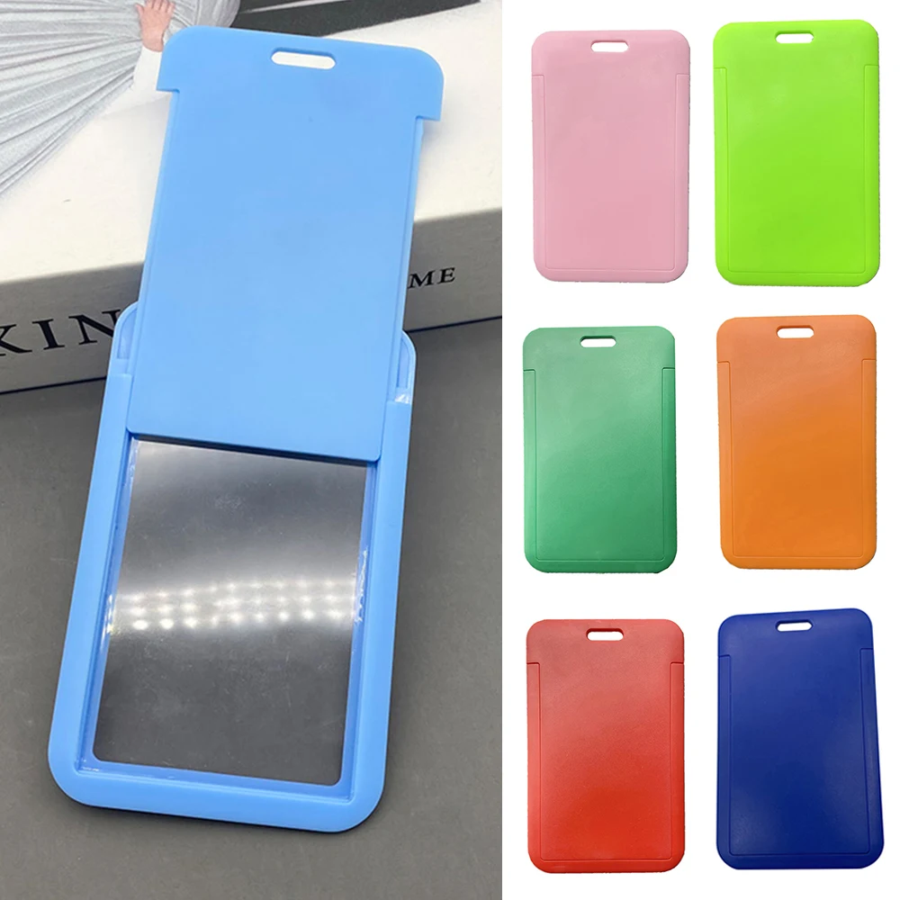 

Slide Card Cover Solid Colored Credit Card Holder Durable ID Card Cover Portable Name Badge Holder Work Card Case Protector Case