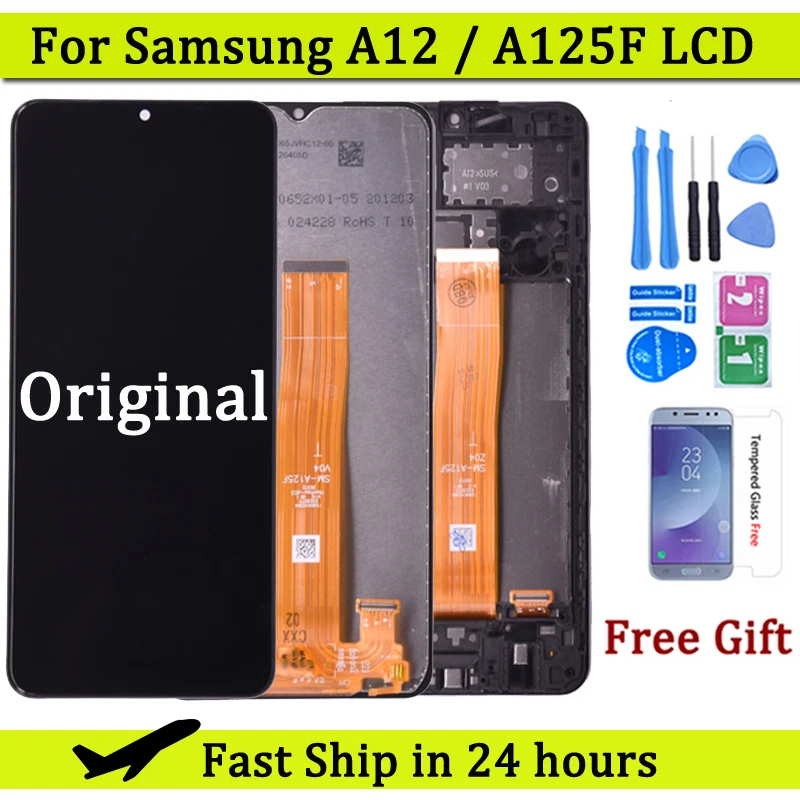 

6.5"Original LCD For Samsung Galaxy A12 A125 LCD with frame Touch Screen Digitizer LCD For Samsung SM-A125F A125F/DS Displ