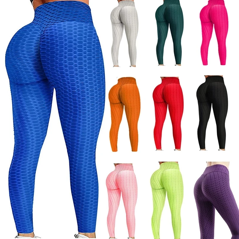 Seamless Push Up Yoga Pants Women Sexy Jacquard Elastic Fitness Leggings Running Workout Tights Girl Plus Size Sports Trousers