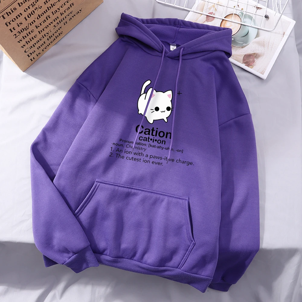 

Cation An Ion With A Paws-Itive Charge The Cutest Ion Everman'S Hooded Simple Pocket Tracksuit Aestheticouterwear Softmale Top