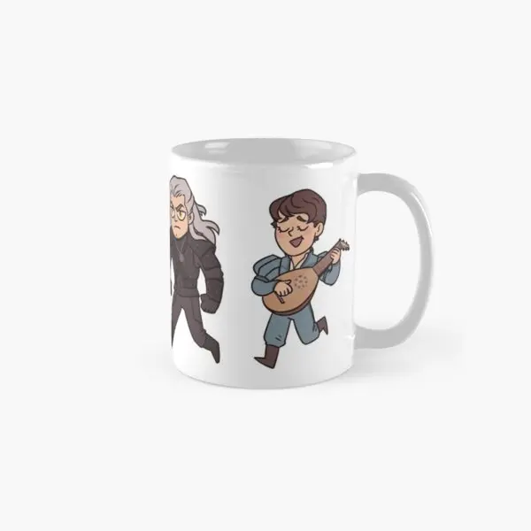 

Классическая кружка Geralt и Jaskier, чашка с простым изображением кофе и принтом, посуда для напитков, дизайнерская чашка для чая и фотографий, подарки, круглая ручка