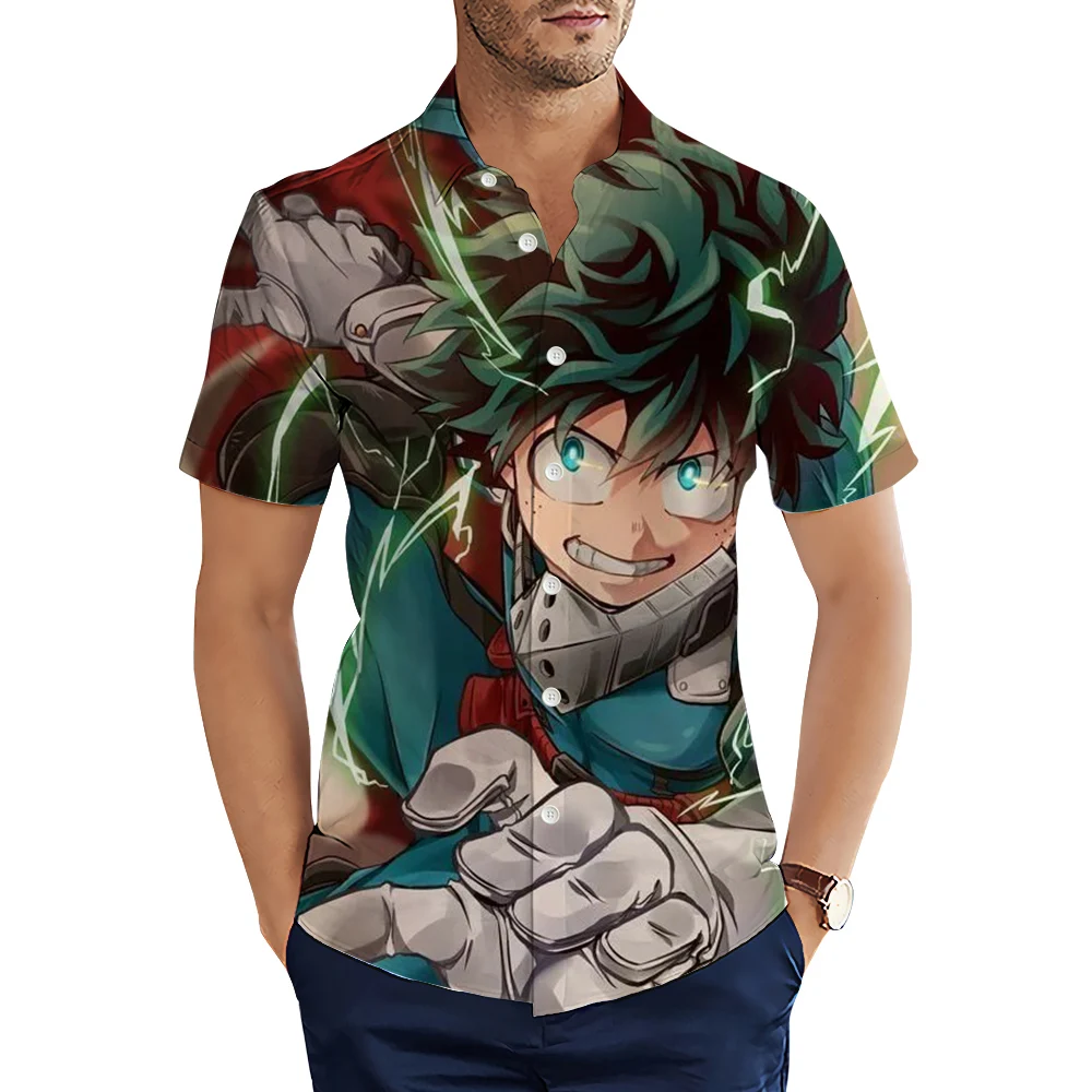 

CLOOCL Fashion Anime Shirts Manga My Hero Academia Printed Summer Shirt for Men Casual Beach Shirt Men Clothing Dropshipping
