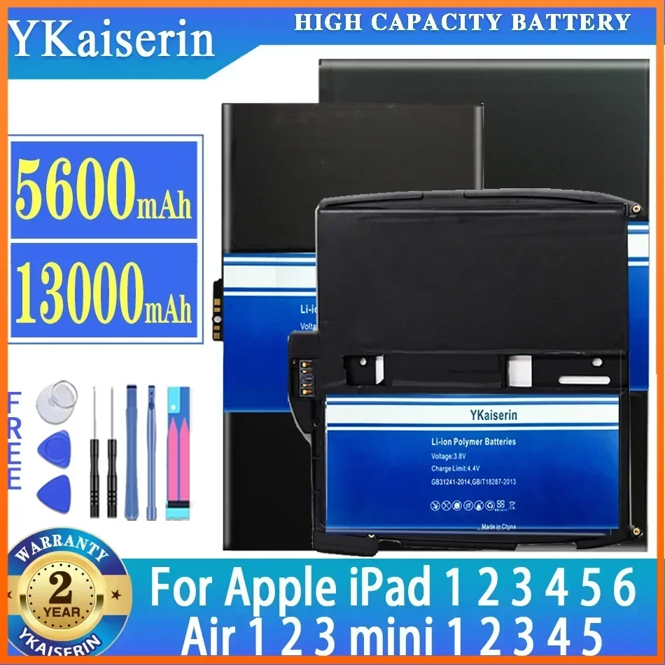 Аккумулятор для Apple iPad 1/2/3/4/5/6 Pro 10.5 2nd/mini 1/23/4/5 Air 1/2/3 A2152 A1315 A1432 A1489 A1395 A1538 A1547 bateria