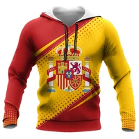 cloocl men hoodie spanish coat of arms 3d graphics design printed pullover unisex fashion zipper hooded coat sudadera hombre