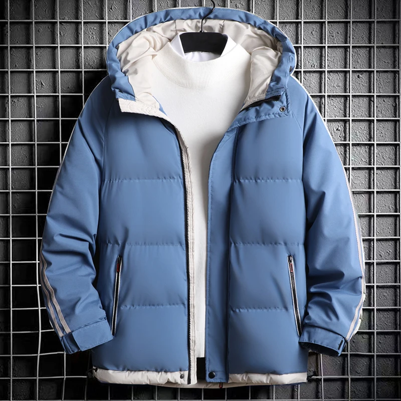 2022 Autumn Winter New Down Jacket Men's Hooded Thickened Warm Jacket Men's Fashion Casual Padded Jacket Men's Jacket Clothing