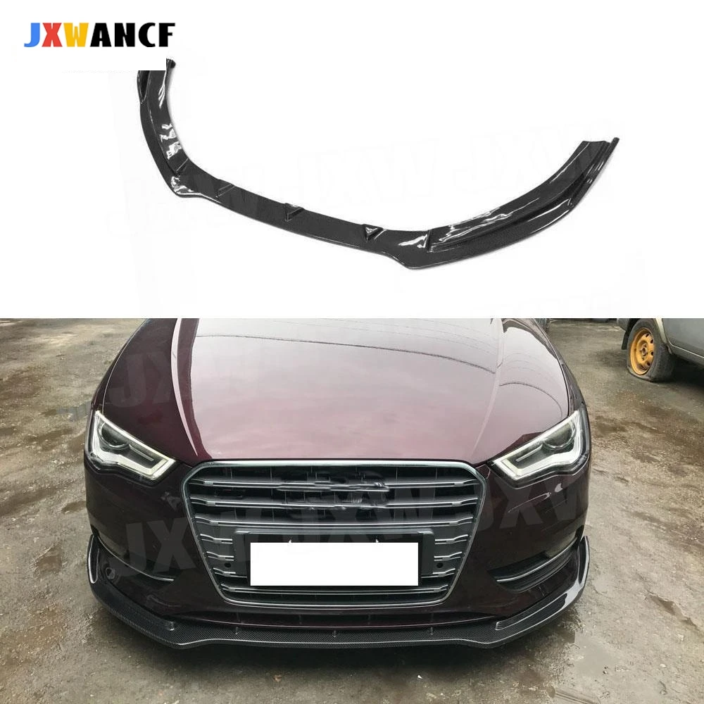 Фото Спойлер переднего бампера JXWANCF из карбона для Audi A3 Sline S3 4-дверный 2014 2015 2016 №2