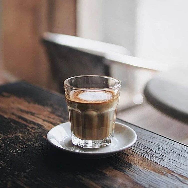 

Ins Style Hot Selling Cafe White Glass Boutique Coffee Cup Latte Cup Ice Drip Coffee Cup Cute Cup 296ml