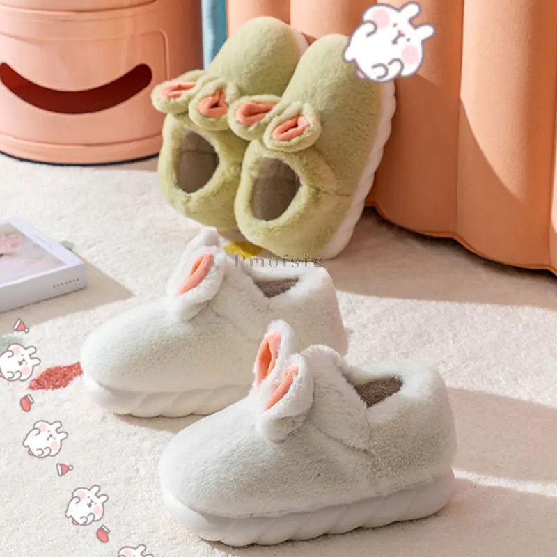 Cute Rabbit Women Indoor Slippers Lovely Animals Women Platform Shoes for Female Home Slippers Comfort Non-slip Unisex Slippers