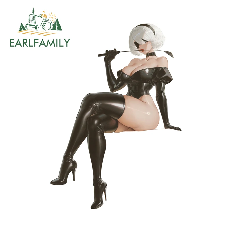 

EARLFAMILY очаровательные 2B Nier длинные ноги автомобильная наклейка виниловый декор очаровательные наклейки с персонажами водостойкая автомобильная этикетка индивидуальная печать