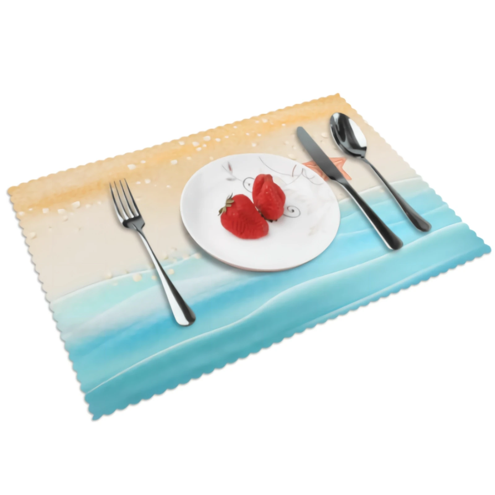 

beach Placemats for Dining Table 12 x 18 inches Heat Resistant Table Placemats Set of 4 for Kitchen Dining Table