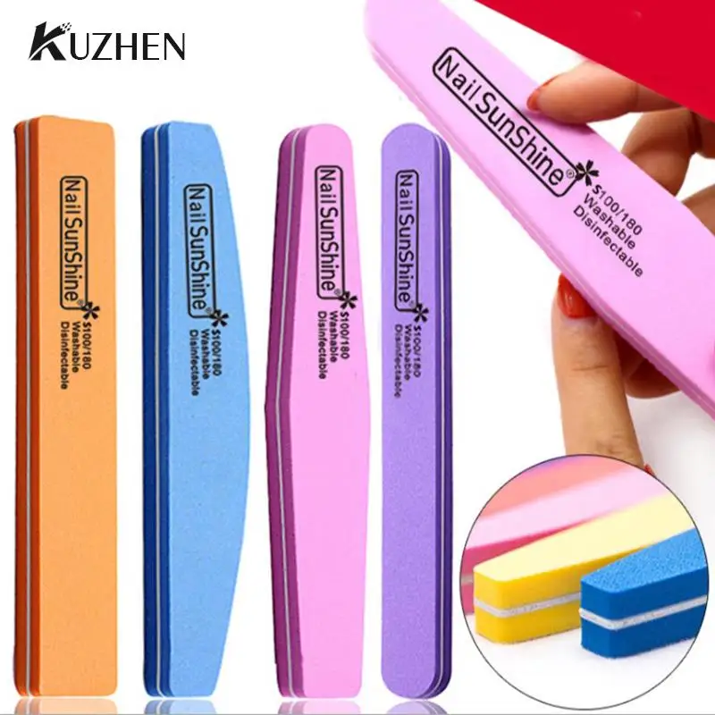 

10Pcs set Washable Sanding Sponge Nail File Buffer 100/180 Polishing Grinding