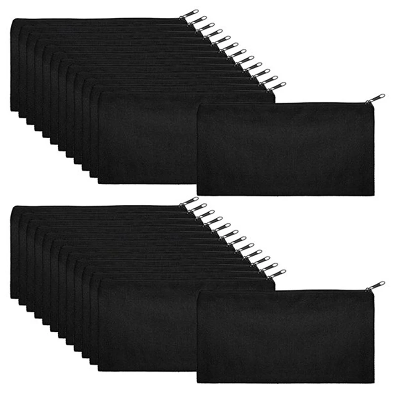 

50 шт., сублимационные холщовые косметички на молнии