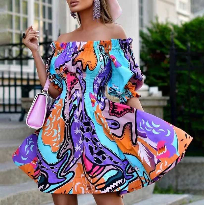 

Elegant Dresses for Women 2022 Summer Female Luxury Party Floral Dress Woman Fashion Designer High Quality Festival Clothing